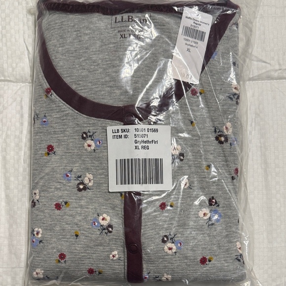 L.L. Bean Other - LL Bean Gray Floral Onesie NEW XL